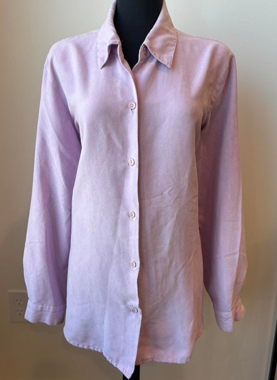 Coldwater Creek Light Purple Collared Button Up Velvet Texture Long Sleeve Sz 2X